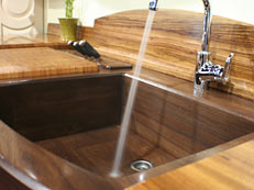 Custom wood sinks created by Grothouse Lumber