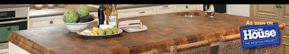End Grain Teak Island Top Featured on This Old House