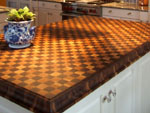End Grain Hickory and Walnut with Medium Roman Ogee Edge