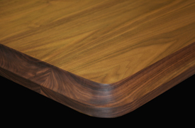 Flat Grain Walnut with Cove Edge and Radius Corner