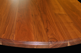 Flat Grain Walnut with Cove Edge and Radius Corner