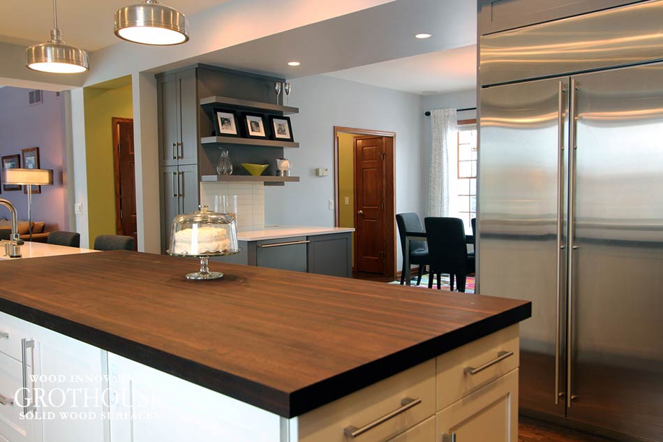 Large Peruvian Walnut Wood Kitchen Island Top Peruvian Walnut Wood Top for large Kitchen Island