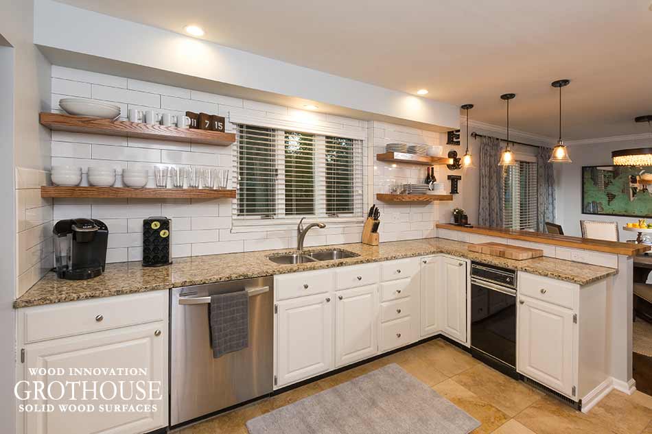 Reclaimed Oak Kitchen Bar Top in Columbus, OH