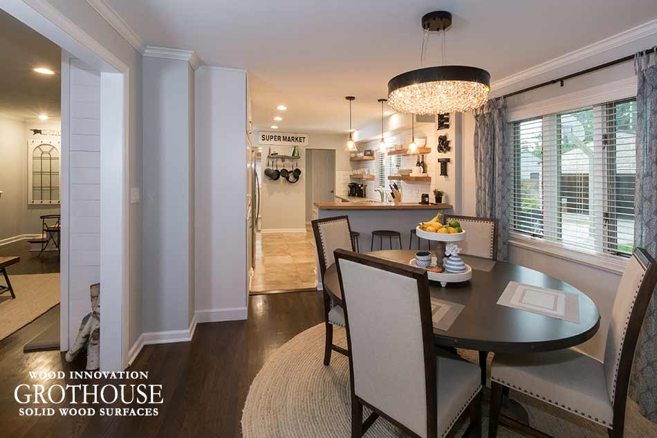 Reclaimed Oak Kitchen Bar Top in Columbus, OH