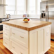 Carbonized Bamboo Wood Kitchen Island