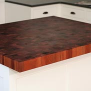 Sapele Mahogany Butcher Block Countertop in Massachusetts