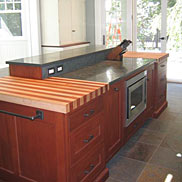 Maple w/ African Mahogany Striped Wood Countertop