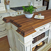 Custom Walnut Wood Kitchen Island