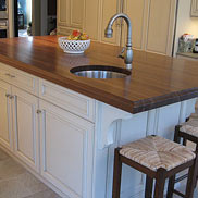 Walnut Wood Kitchen Island