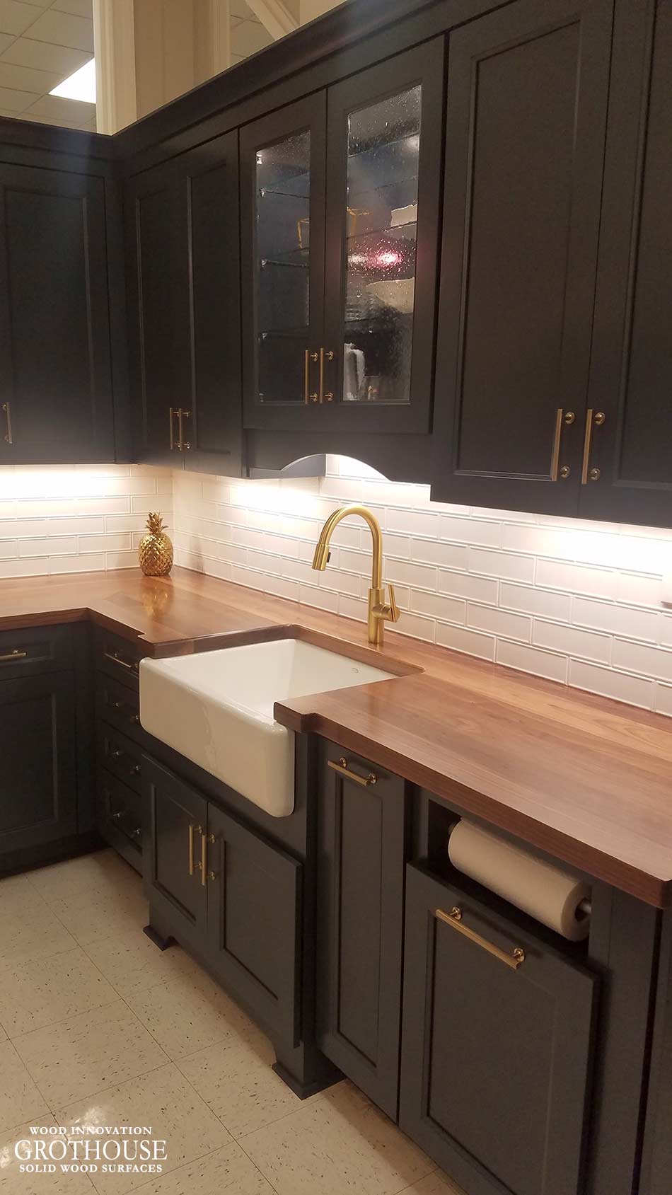 walnut wood kitchen counter in granite springs, ny